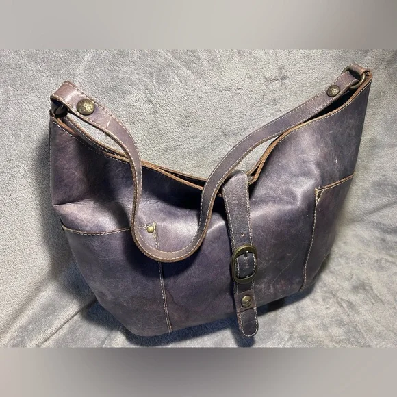 Patricia Nash Distressed Brown Leather Hobo